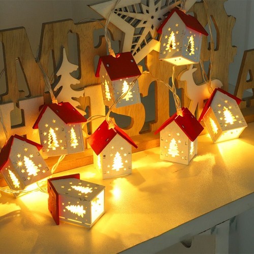 Christmas wooden house led - wooden,
