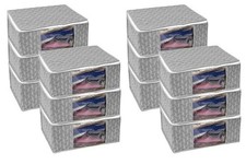 Printed Saree Cover Set of 12Non-Woven Cloth Storage/Wardrobe Organize Grey