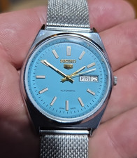 Vintage Seiko 5 Sports Tiffany-Blue Dial 7309A Automatic Refurbished 38mm