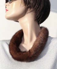 Mink Scarf Fur Chain Boa Necklace Collar Neck Jewelry Trim Chocolate Dark Brown
