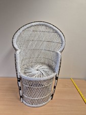 Vintage Wicker Peacock Childs Chair Boho 1970s Retro Mid Century Handmade