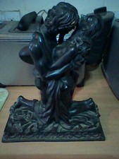 The Lovers' Bronze  Resin Sculpture Figurine, colour  black, felt base.