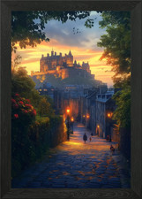 Edinburgh Castle Sunset Street