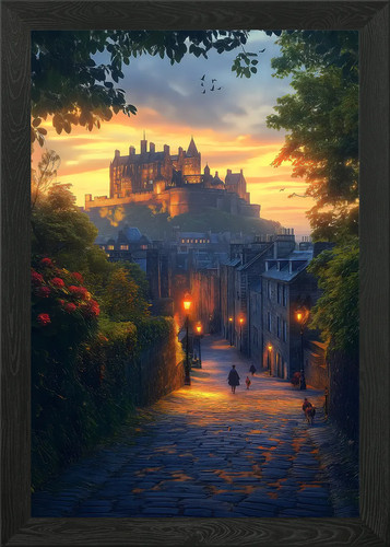 Edinburgh castle sunset street - edinburgh,