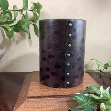 Hammered Copper Tea Caddy Old Edo Era Used Condition