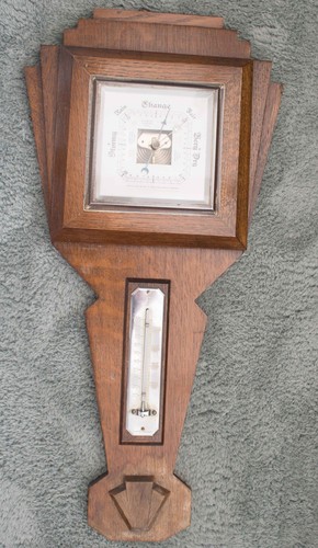 Vintage art deco oak wall - art,