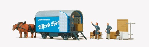 Horse drawn furniture wagon - horse,