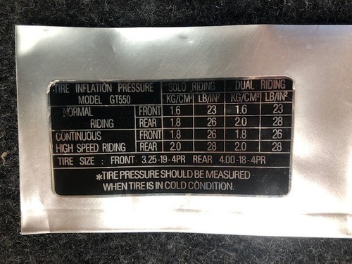 Suzuki gt550 tyre pressure - gt550,