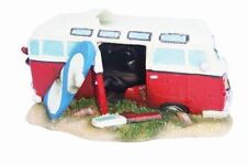 Classic VW Camper Van fun aquarium ornament in Red with bubble exhaust. CH2830B