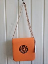 Folli Follie Soft Touch Orange W/ Bronze Toned Hardware Crossbody Bag (CH)