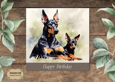 DOG 060 Birthday Card Doberman