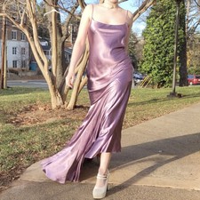 ❝ Reem Acra NWT lilac silk satin asymmetrical slip gown 🪻⋆ ❞