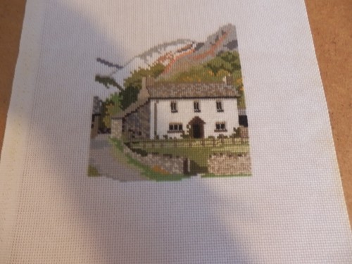 Completed cross stitch white - cross,