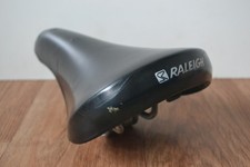 Vintage 1992 Selle Royal Raleigh Black Bike Saddle with Clamp 275mm x 150mm