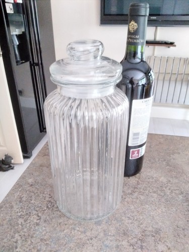 Vintage tall glass jar - jar, with