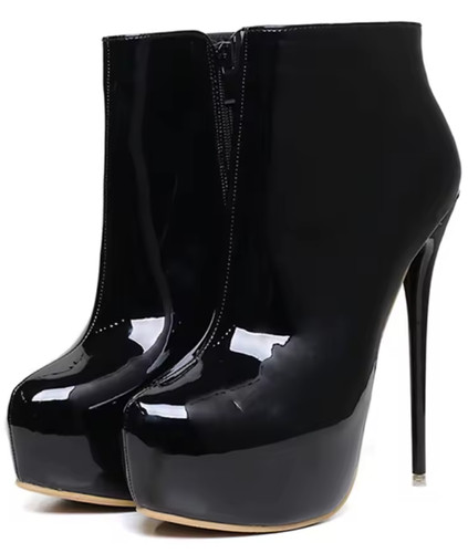 Womens black patent platform - patent,