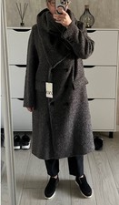 Zara Women'.ZW Collection Oversize Scarf Coat Dark Brown Size M/L Ref 9902/732