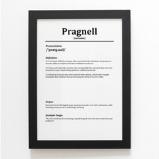 A4 PRINT - Pragnell - Funny Humorous Family Surname Definition