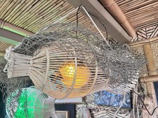 NEW Rattan Fish Trap Lamp  W/