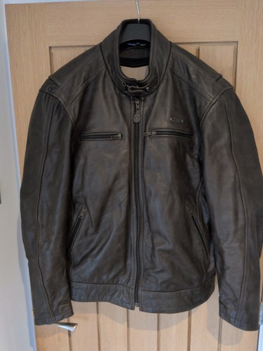 Brown leather richa motorcycle - leather,