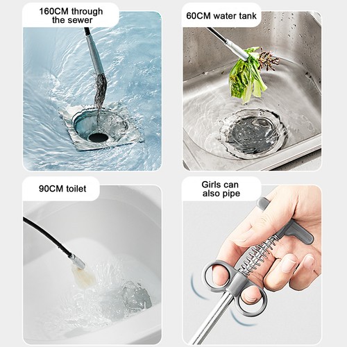 Gray 160cm drain snake spring - 160cm,