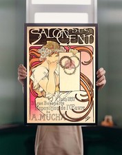 Salon Des Cents 1897 Exhibit POSTER PRINT A.Mucha Art Nouveau Vintage Wall Decor