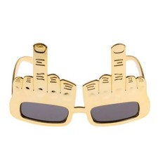 Novelty Golden Middle Finger Gesture Sunglasses Funny Eyewear Glasses Xmas Gift