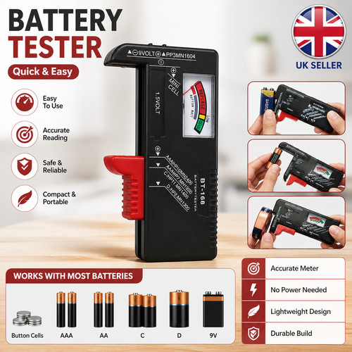 Universal battery tester - battery,