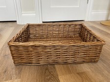 Vintage Wicker Storage Basket Display Oblong Xmas Gift Hamper 44 x 34 x 12cm