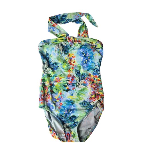 Peacock feather floral halter - feather,