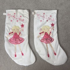 2x Marks and  Spencer’s  white /Pink  christmas stocking with sound -bundle 