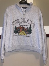 Primark Atmosphere Grey Marl Colorado Denver Capsule Wardrobe Sweatshirt XS 6 8