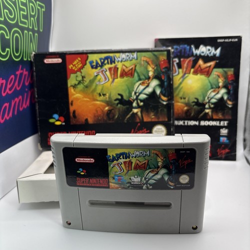 Earthworm jim snes boxed - earthworm,