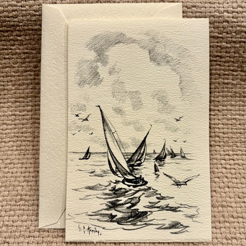 Vtg lith sketch scenicard - sketch,