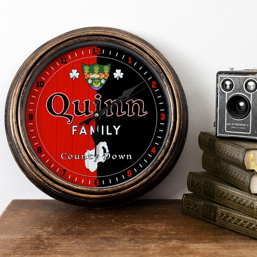 Personalised wall clock county - wall,