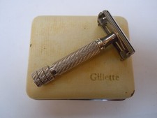 Vintage Gillette Aristocrat #66 rhodium plated safety razor