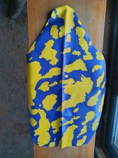 Gripper Seat Cover Suzuki RM125 1989 - 1992 Purple And Yellow Cow Print Dimples