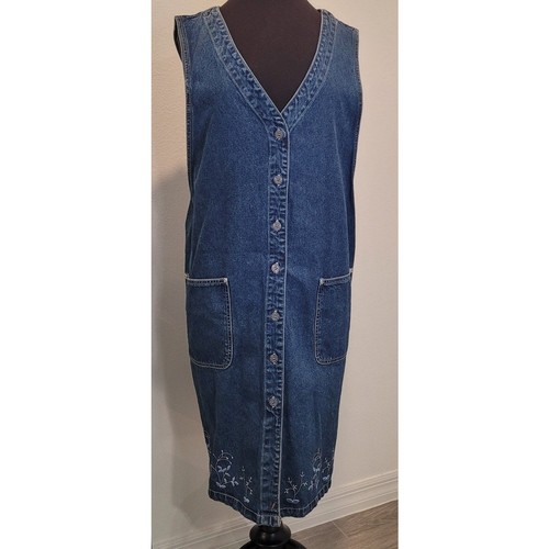 Vtg 90s denim jumper - jumper, dress