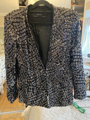 Zara black sequin jacket - sequin,