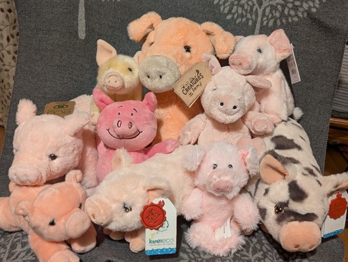 Plush pigs job lot x10 - lot,