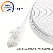 RJ45 Cat7 Ethernet Network LAN Cable Gold Plated Ultra-thin Flat Patch Lead Lot