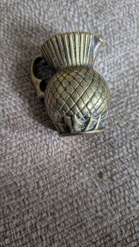 Vintage brass thistle jug - brass,