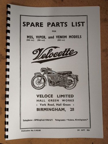 Velocette mss viper venom - viper, s/a
