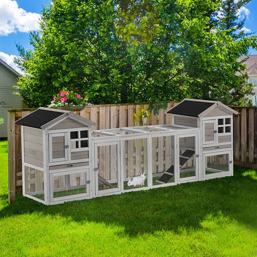Pawhut rabbit hutch - in,
