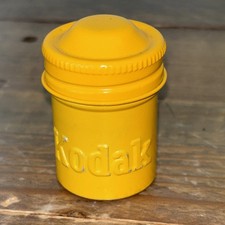Vintage Yellow Screw Top Metal Kodak Embossed Photo Film Canister N