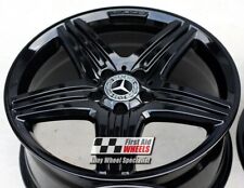R606BG Swap MERCEDES A250 CLA250 4X 18" GENUINE AMG GLOSS BLACK ALLOY WHEELS