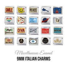 Miscellaneous enamel 9mm Italian Charm - Fits 9mm Italian charm bracelets