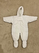 JOKIDS White Cotton Mix Padded Snow Pram Suit with Hood 9-12 months  Brand New