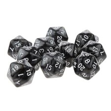  10pcs Twenty Sided Dice D20 Playing D&D RPG Party Games Dices Black