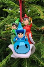 Disney Store Sleeping Beauty Flora Fauna & Merryweather Xmas Tree ? Decoration